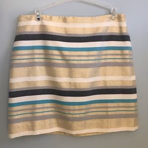 Ann Taylor Loft Metallic Striped Skirt SZ 4 NWT